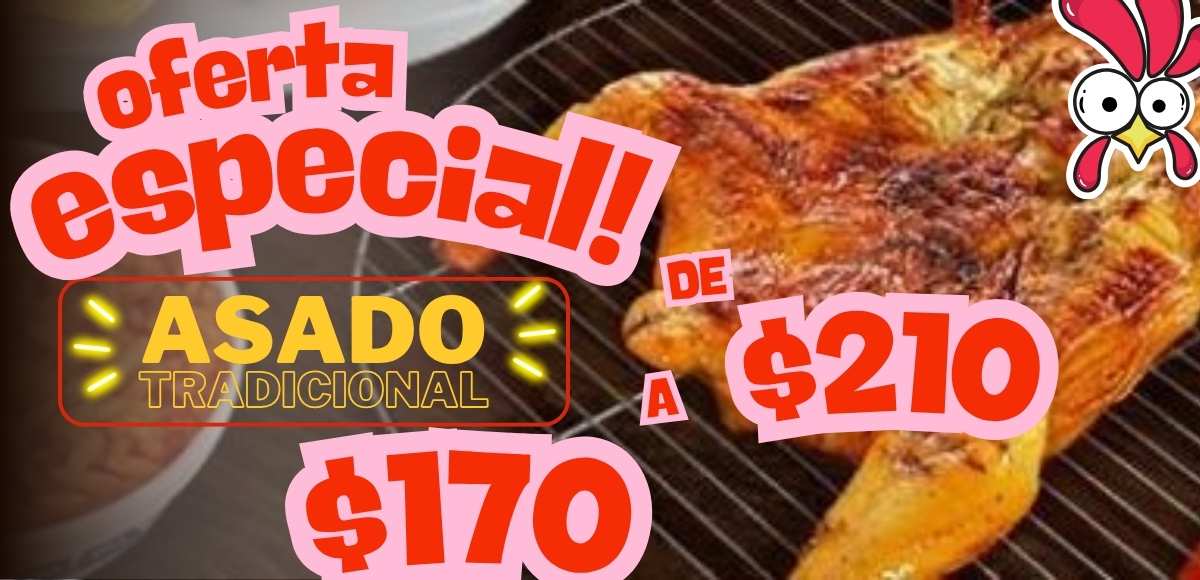 Pollo asado rostizado promocion